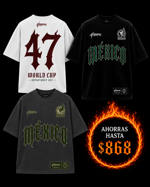 TRIPACK MUNDIAL · 3 OVERS MÉXICO (BLACK + VERDE + WHITE)