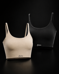DUO TOPS NEGRO Y BEIGE