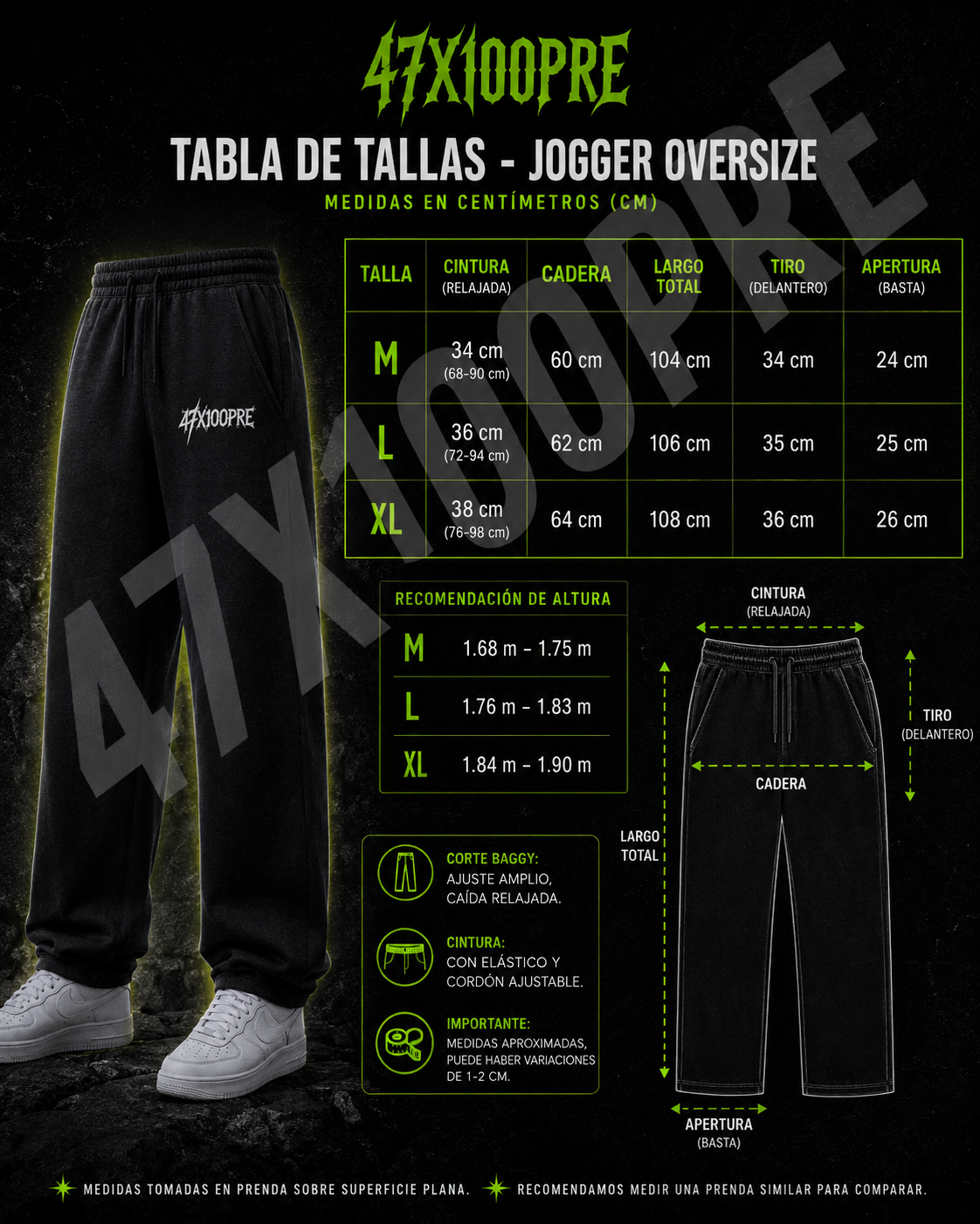 PANTALÓN BAGGY 47X100PRE · TRACK PANTS DEPT REC